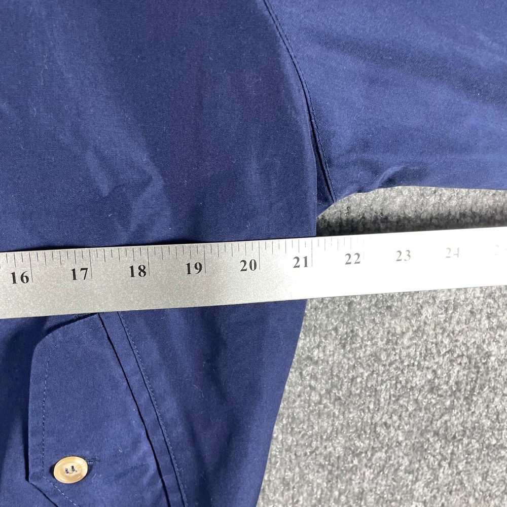 VTG Lands End Jacket Mens Medium Navy Blue Harrington Plaid Lined Full Zip 80s - Picture 9 of 12